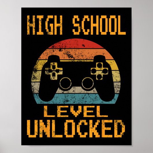 Middelbare school niveau ontgrendelde videogamer B Poster (Voorkant)