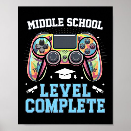 Middelbare school niveau voltooid laatste schoolda poster (Voorkant)
