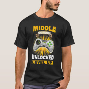 Middelbare school ontgrendeld niveau in gameklasse t-shirt