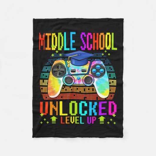 Middelbare school ontgrendelde level up gamer teru fleece deken (Voorkant)