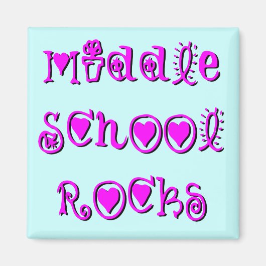 Middelbare School Rocks - Harten Bloemen Magneet (Voorkant)