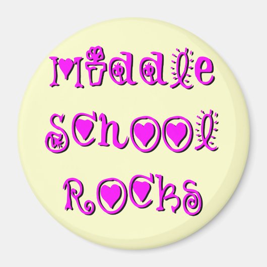 Middelbare School Rocks - Harten Bloemen Magneet (Voorkant)