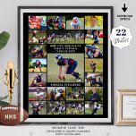 Middelbare School Senior Sports 22 Fotocollage Poster<br><div class="desc">Herken en vier je high school sport senior op Seniors Night, seizoen-end sport herkenning of awards diner of display op zijn of haar afstudeerfeest met deze poster print met behulp van een gemakkelijk te uploaden foto collage sjabloon met 22 rechthoekige afbeeldingen en uw aangepaste tekst in uw keuze van kleuren....</div>