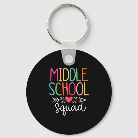 Middelbare school squad eerste schooldag middel sleutelhanger (Voorkant)