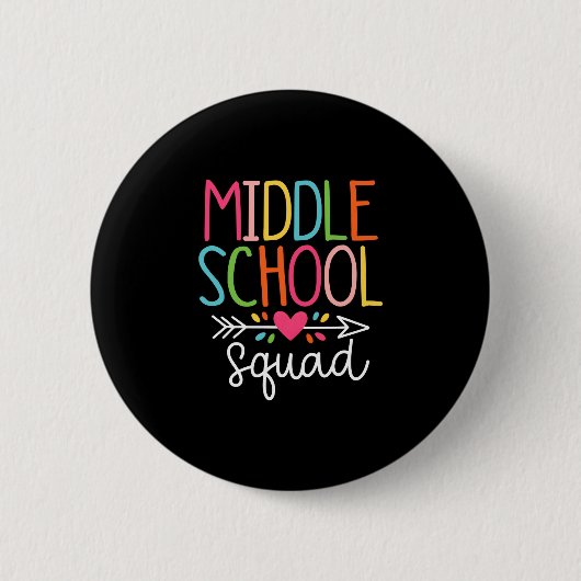 Middelbare school squad eerste schooldag midden ronde button 5,7 cm (Voorkant)