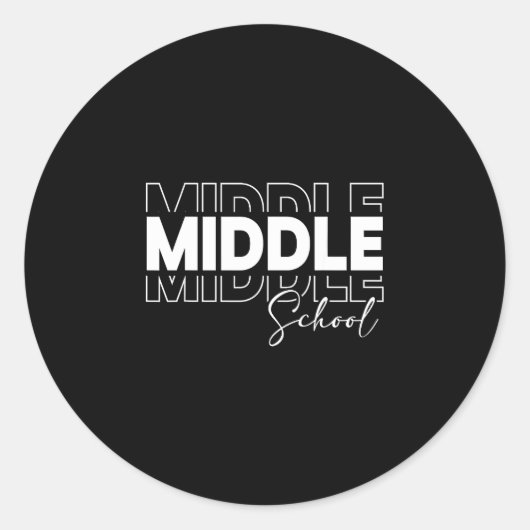 Middelbare school squad leraar student bemanning a ronde sticker (Voorkant)