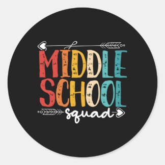 Middelbare School Squad Middelbare School Student Ronde Sticker
