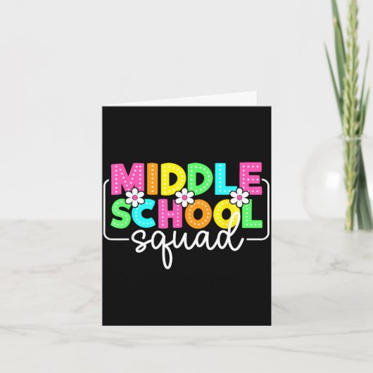 Middelbare school squad terug naar school leraren kaart (Voorkant)