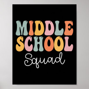 Middelbare School Team Retro Groovy Vintage Eerste Poster