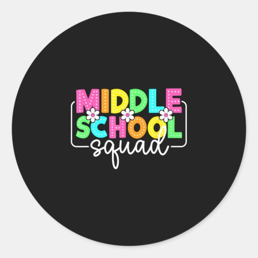 Middelbare school team terug naar school leraren ronde sticker (Voorkant)