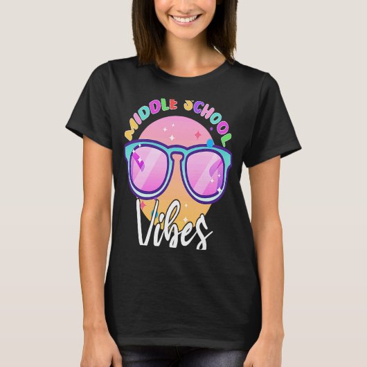 Middelbare School Vibes Terug naar School Teacher T-shirt (Voorkant)