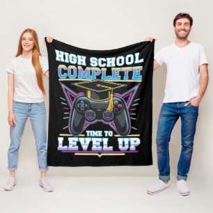 Middelbare School Voltooid Gamer Gamen Afstuderen Fleece Deken