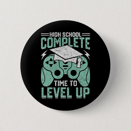 Middelbare school voltooid Tijd om videogame te ve Ronde Button 5,7 Cm (Voorkant)
