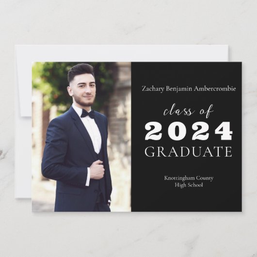 Middelbare School Zwart Modern Minimalistisch Afst Aankondiging (Voorkant)