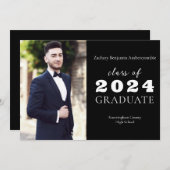 Middelbare School Zwart Modern Minimalistisch Afst Aankondiging (Voorkant / Achterkant)