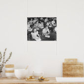 Middelbare schoolklas, 1943. Oude foto Poster (Keuken)