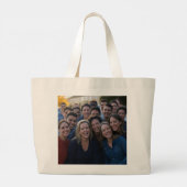 Middelbare schoolreünie personaliseren toevoegen grote tote bag (Achterkant)