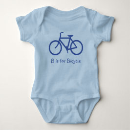 Middelblauw Alfabet B staat voor Fiets Romper