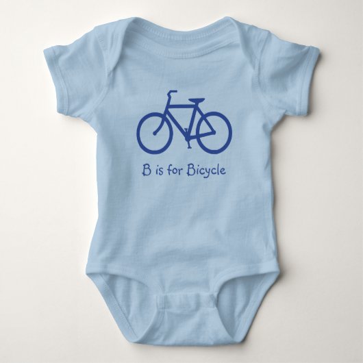 Middelblauw Alfabet B staat voor Fiets Romper (Voorkant)