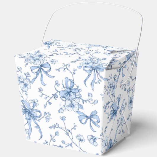 Middelblauw en witte Coquette Bedankdoosjes (Voorkant)