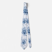 Middelblauw en witte Coquette  Stropdas (Voorkant)