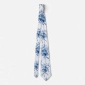 Middelblauw en witte Coquette  Stropdas (Achterkant)