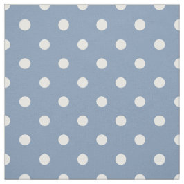Middelblauw met witte stippen stof