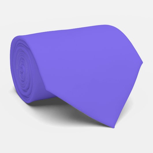 Middelblauw Paarse Kleur Effen Vlak Stropdas (Opgerold)