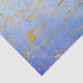 Middelblauwe waterverf met goudspatten tissuepapier (Detail)