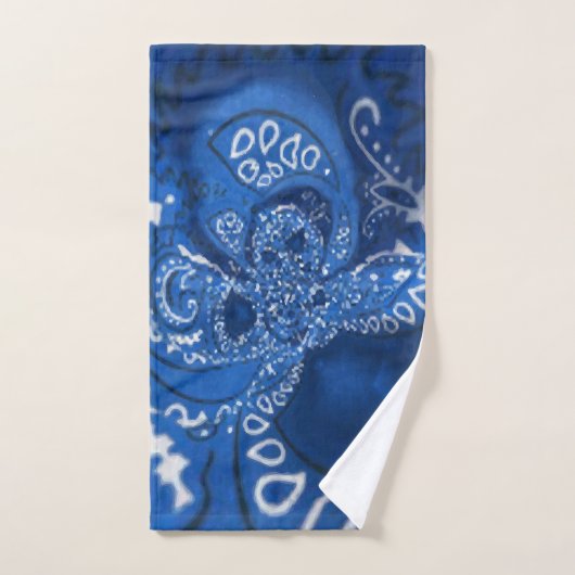 Middelblauwe zakdoek handdoek (Handdoek)