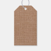 Middelbruin faux burlap gift label Land Cadeaulabel (Voorkant)