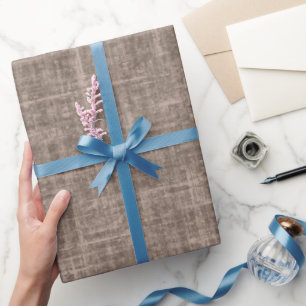 Middelbruine Linnen Cadeaupapier