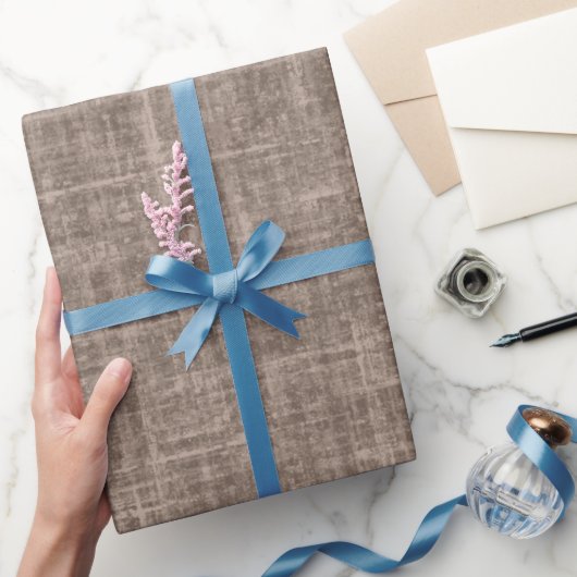 Middelbruine Linnen Cadeaupapier (Geschenken)