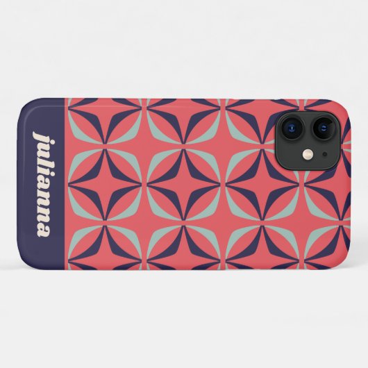 Middelcentraal modern Geometrisch Blauw Rood, gepe Case-Mate iPhone Case (Achterkant (horizontaal))