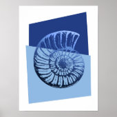Middelcentraal Moderne Spiral Shell Print Ocean Bl (Voorkant)