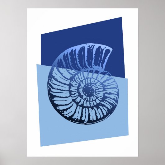 Middelcentraal Moderne Spiral Shell Print Ocean Bl (Voorkant)