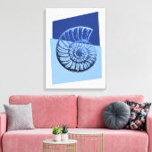 Middelcentraal Moderne Spiral Shell Print Ocean Bl (Insitu (Woonkamer))