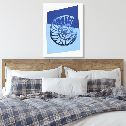 Middelcentraal Moderne Spiral Shell Print Ocean Bl (Insitu (Slaapkamer))