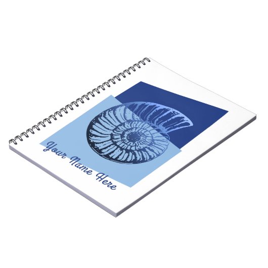 Middelcentraal Moderne Spiral Shell Print Ocean Bl Notitieboek (Linkerzijde)
