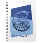 Middelcentraal Moderne Spiral Shell Print Ocean Bl Notitieboek (Voorkant)