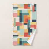 Middelcentraalmodern Abstract meetkundig kleurenbl Bad Handdoek (Handdoek)