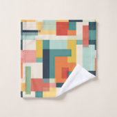 Middelcentraalmodern Abstract meetkundig kleurenbl Bad Handdoek (Wasdoekje)