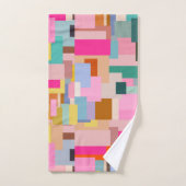 Middelcentraalmodern Abstract meetkundig kleurenbl Bad Handdoek (Handdoek)