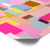 Middelcentraalmodern Abstract meetkundig kleurenbl Poster (Hoek)