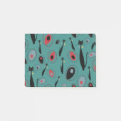 Middelcentraalmoderne atoomkattenpatroon 1.3 post-it® notes (Voorkant)