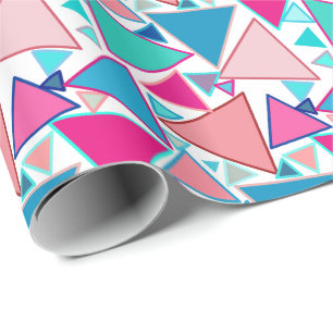 Middelcentraalmoderne driehoeken, Turquoise en kor Cadeaupapier