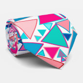 Middelcentraalmoderne driehoeken, Turquoise en kor Stropdas (Opgerold)