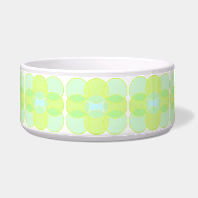 Middelcentraalmoderne, groene keramische Bowl met  Voerbakje (Voorkant)