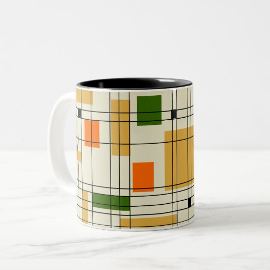 Middelcentraalnet Tweekleurige Koffiemok (Voorkant links)