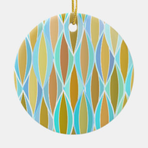 Middelcentrifugeren afdrukken - blauwe en neutrale keramisch ornament